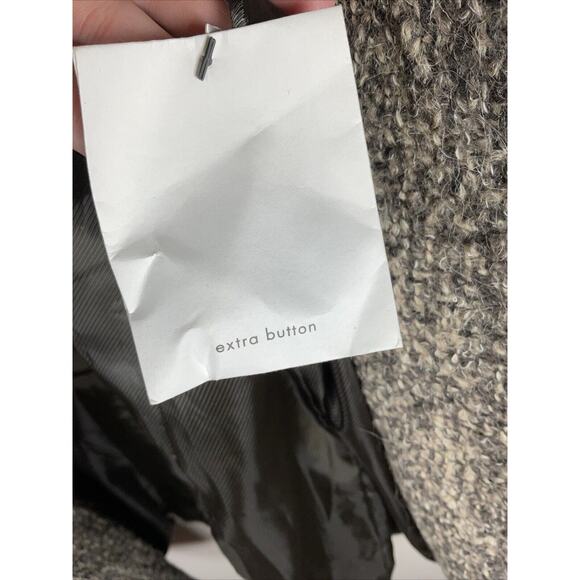 Calvin Klein Women’s Tweed Wool Belted Military Pea Coat size 10 Knit Collar - Picture 12 of 14